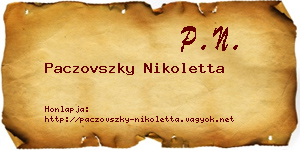 Paczovszky Nikoletta névjegykártya