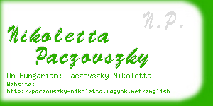 nikoletta paczovszky business card